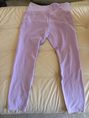 Lorna Jane Lavender Lilac High-Rise Amy ankle Leggings with pockets medium